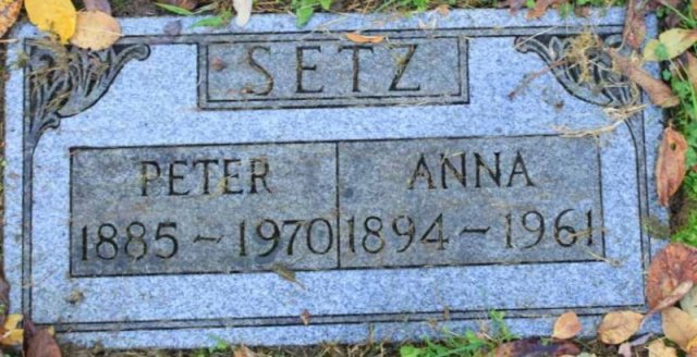 Setz Peter 1885-1970 Anna 1894-1961 Grabstein